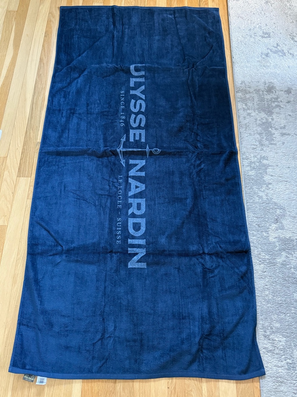 Ulysse Nardin Deep Blue Plush Towel with Anchor Tag